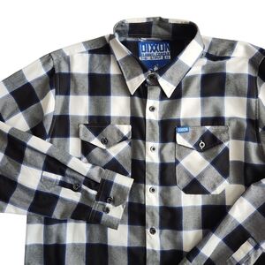 Dixxon Flannel Co The Strut Plaid Shirt Men's Xl Black White Western Rodeo Work